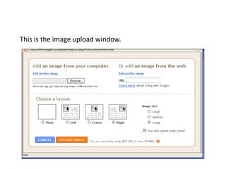 This is the image upload window. 