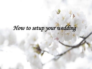 How to setup your wedding

 