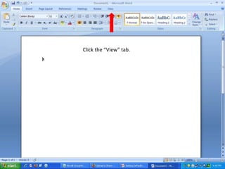 The next thing for MLA is indenting the paragraphs. For this it is helpful to be able to view the ruler.