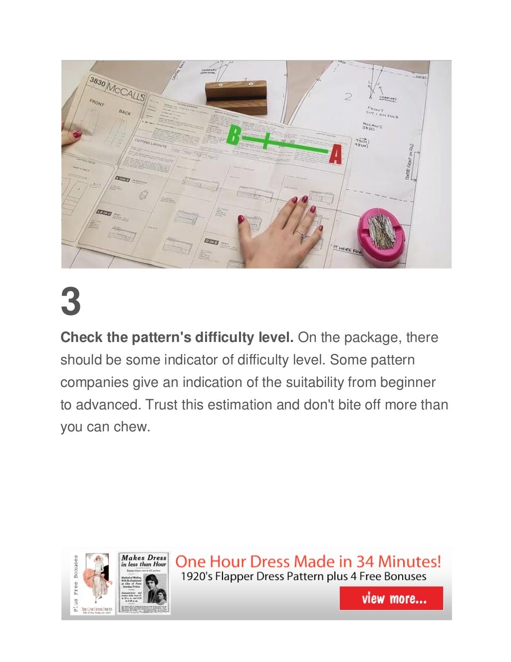 How to sew using patterns