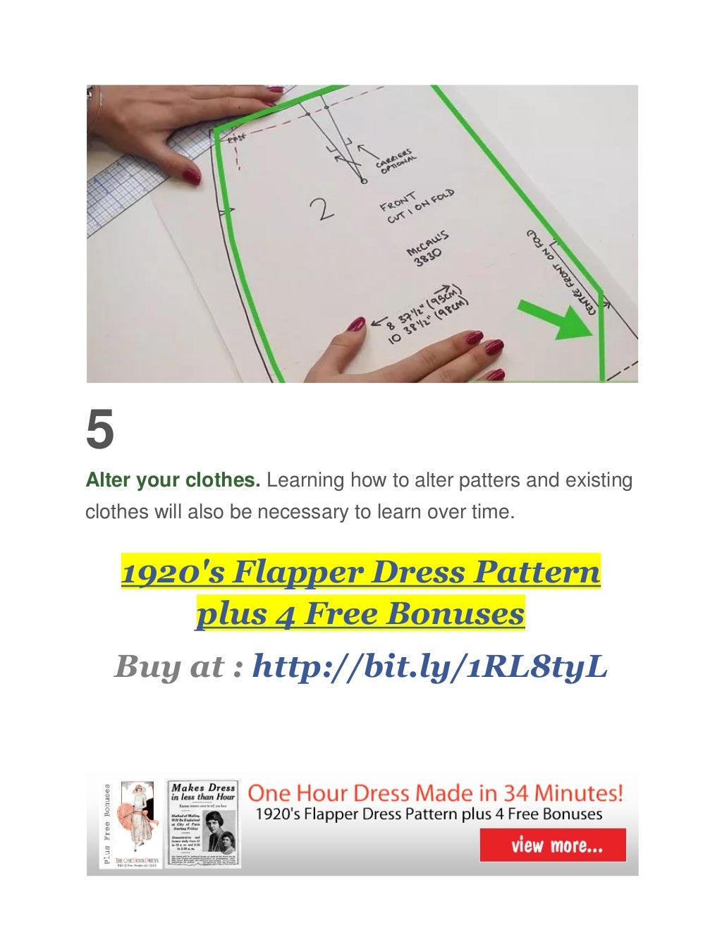 How to sew using patterns