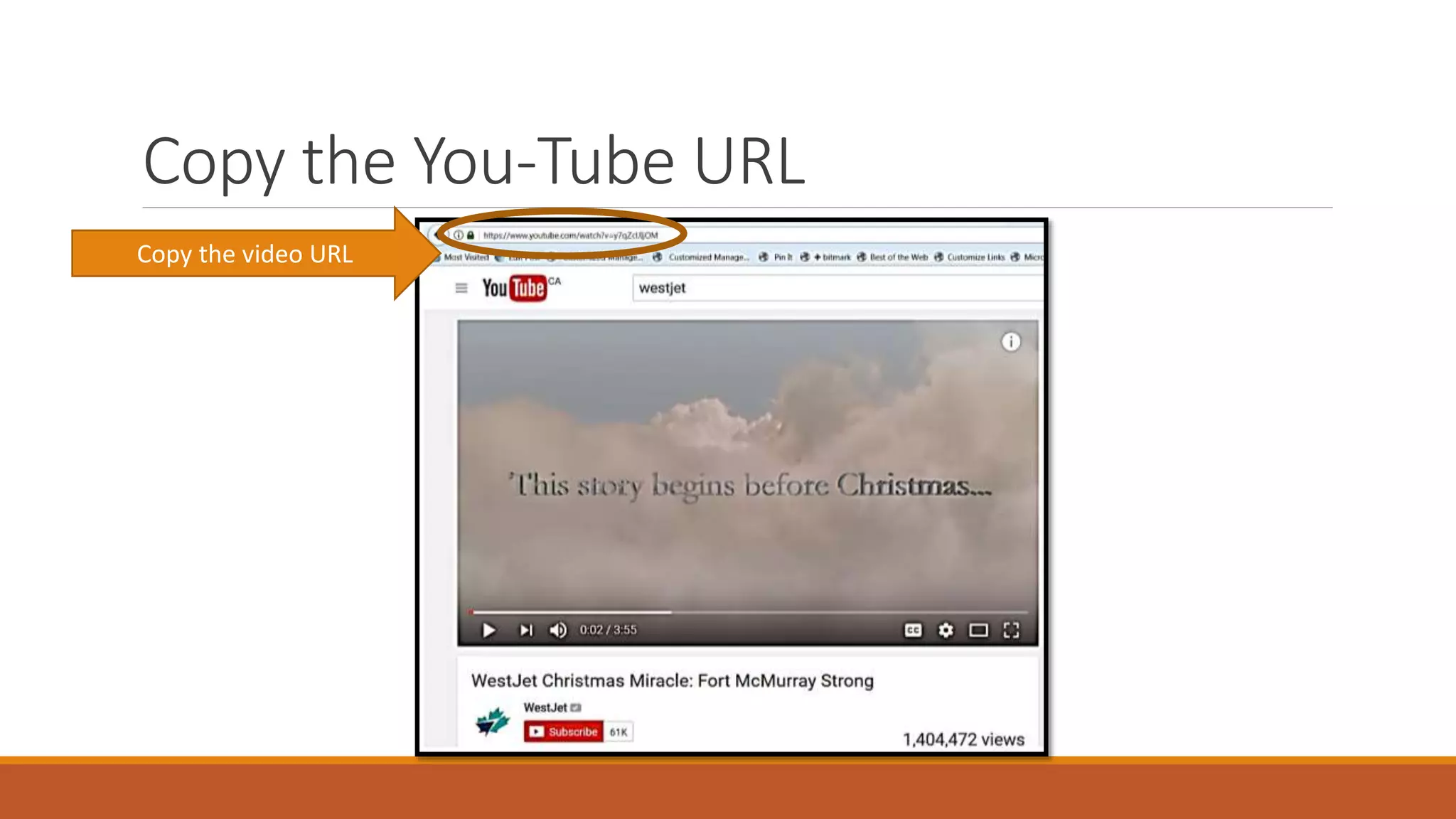 Copy the You-Tube URL
Copy the video URL
 
