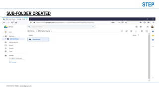 CHAITANYA TEMBE | ctembe@gmail.com
SUB-FOLDER CREATED
STEP
 