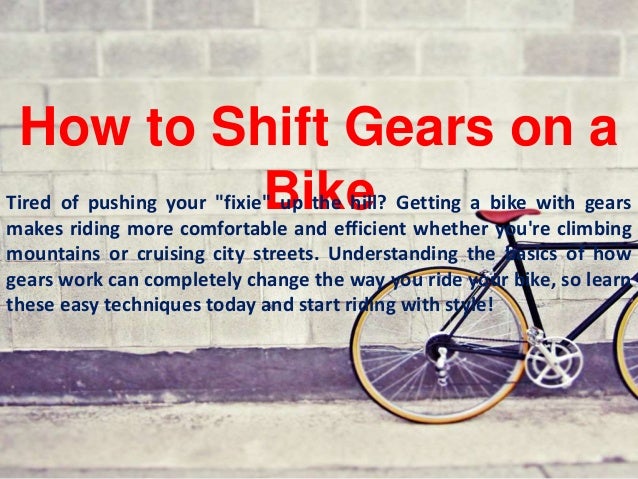 changing gears on a bike