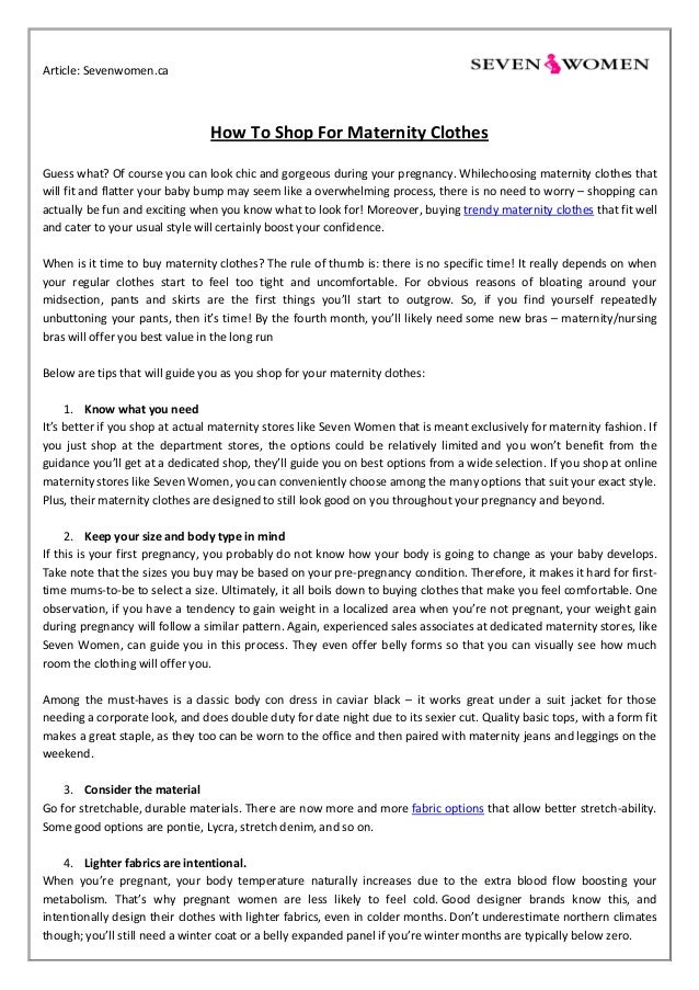 How To Shop For Maternity Clothes