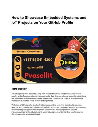 How to Showcase Embedded Systems and IoT Projects on Your GitHub ...