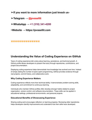 How to Showcase Years of Coding Experience Safely on Your GitHub ...