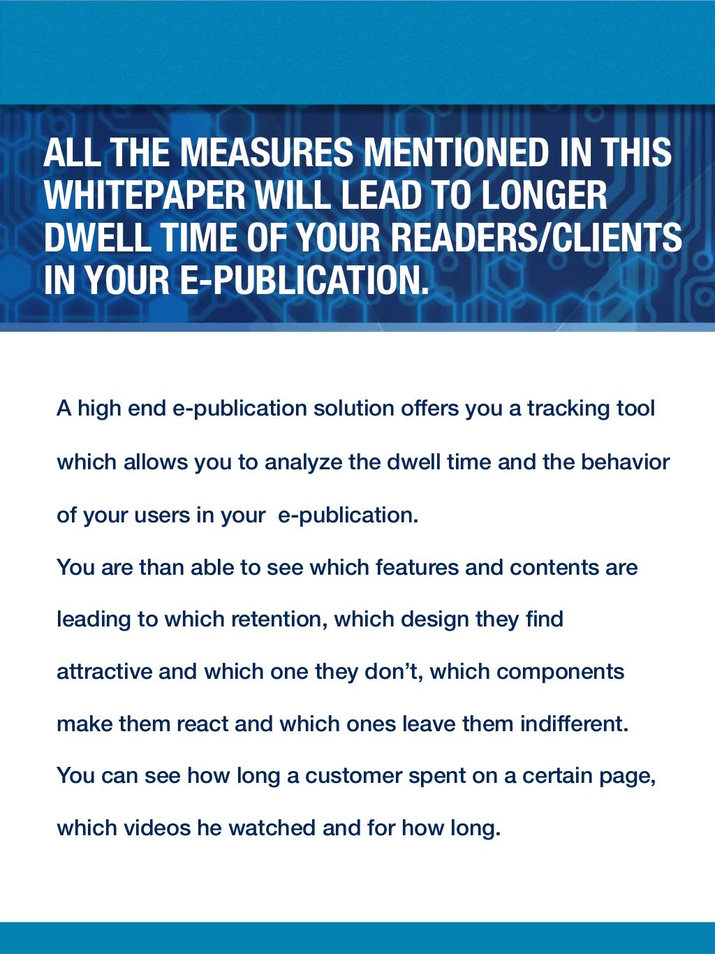 How to significantly increase the dwell time in your e publication