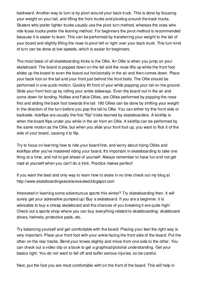 Skateboarding thesis statement image