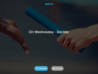 Insight #6
On Wednesday - Decide:
 