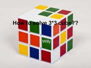 How to solve 3*3 cube??
Willy

 