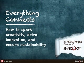 How to spark
creativity, drive
innovation, and
ensure sustainability

by Faisal Hoque
founder of:

 