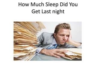 How Much Sleep Did You 
Get Last night 
 