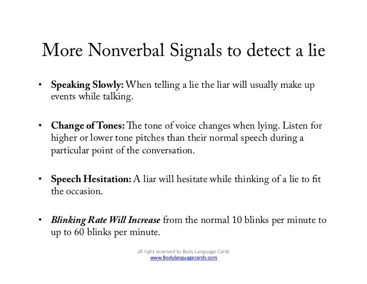 How to spot a liar