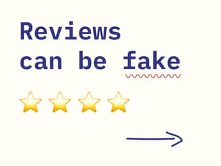 Reviews
can be fake
 
