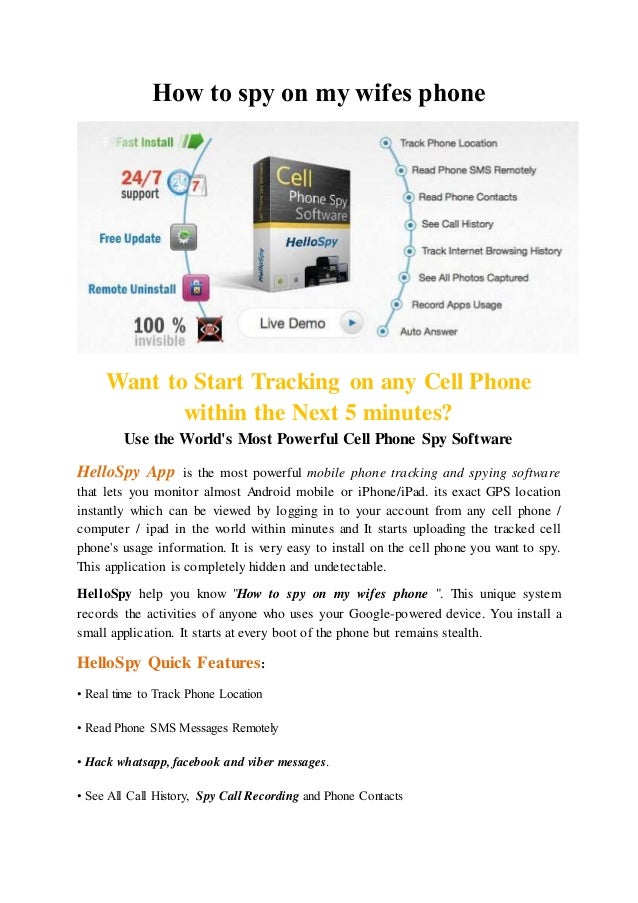 How to spy on my wifes phone How to spy on my wifes phone