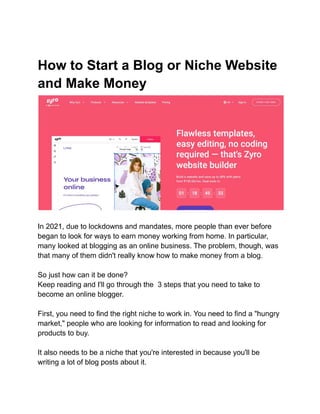 How to Start a Blog or Niche Website and Make Money.pdf