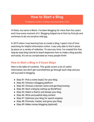 How to Start Blog Writing: A Beginner's Guide: Step-by-Step Tutorial