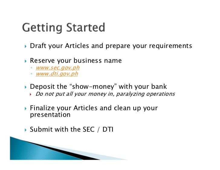 bank boi draft Setting Up Company [Philippines] a Learn About