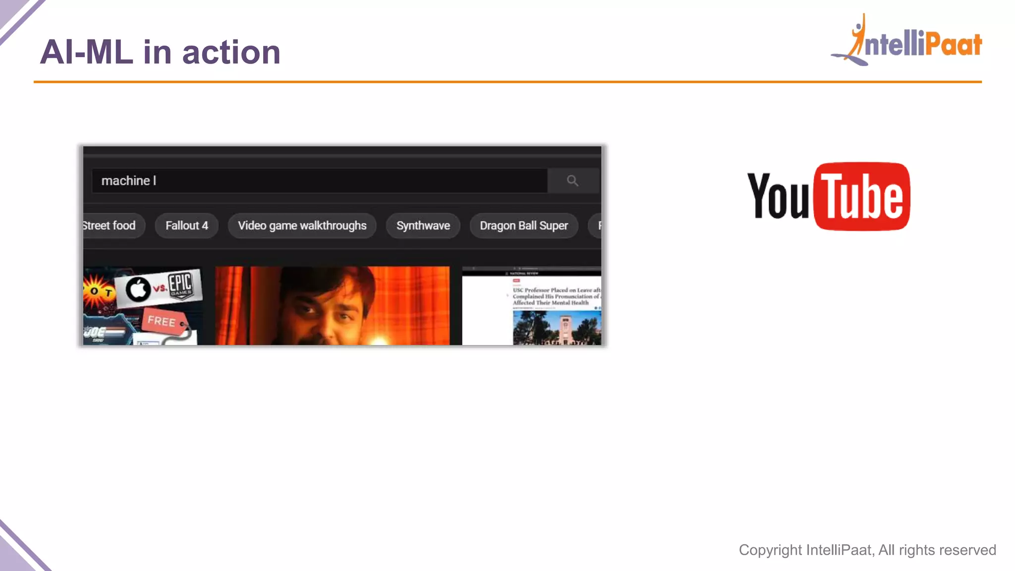 Copyright IntelliPaat, All rights reserved
AI-ML in action
 