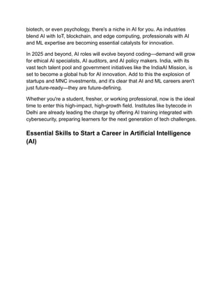 How to Start a Career in Artificial Intelligence (AI) and Machine ...