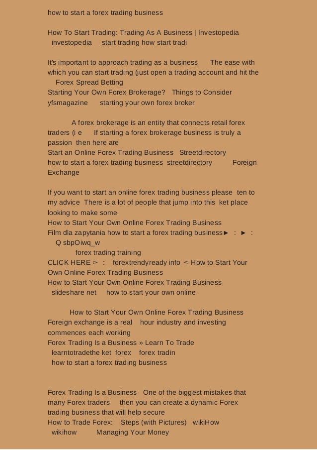 Start a forex company