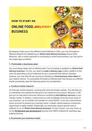 How to Start an Online Food Delivery Business in 2025 | PDF