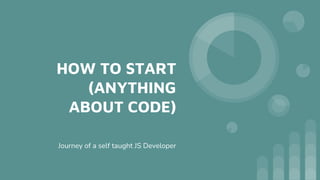 HOW TO START
(ANYTHING
ABOUT CODE)
Journey of a self taught JS Developer
 