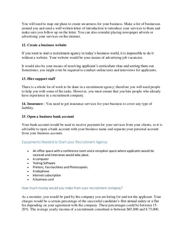 Recruitment Agency Business Plan Template