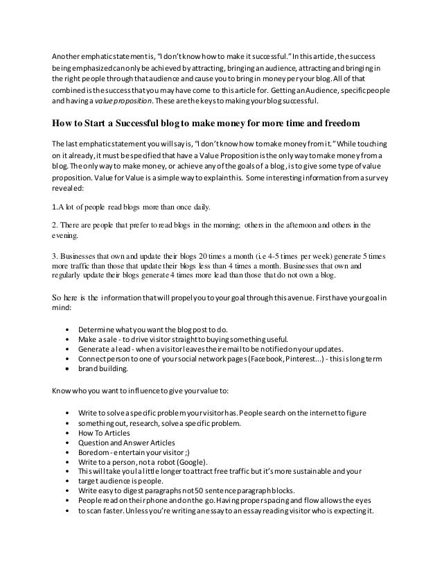 How To Start A Successful Blog To Make Money For More Time And Freedom - 2