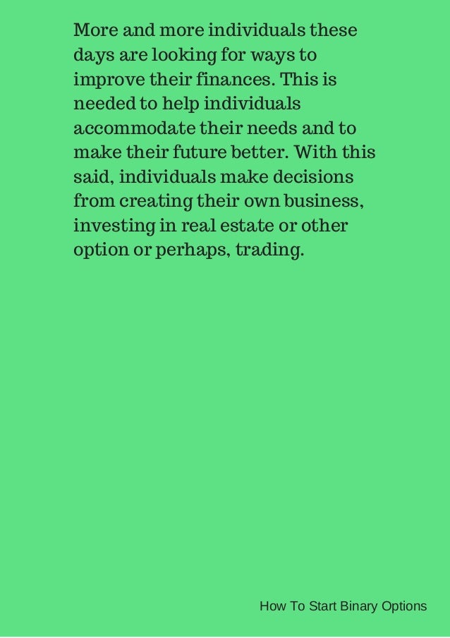 how to start binary option