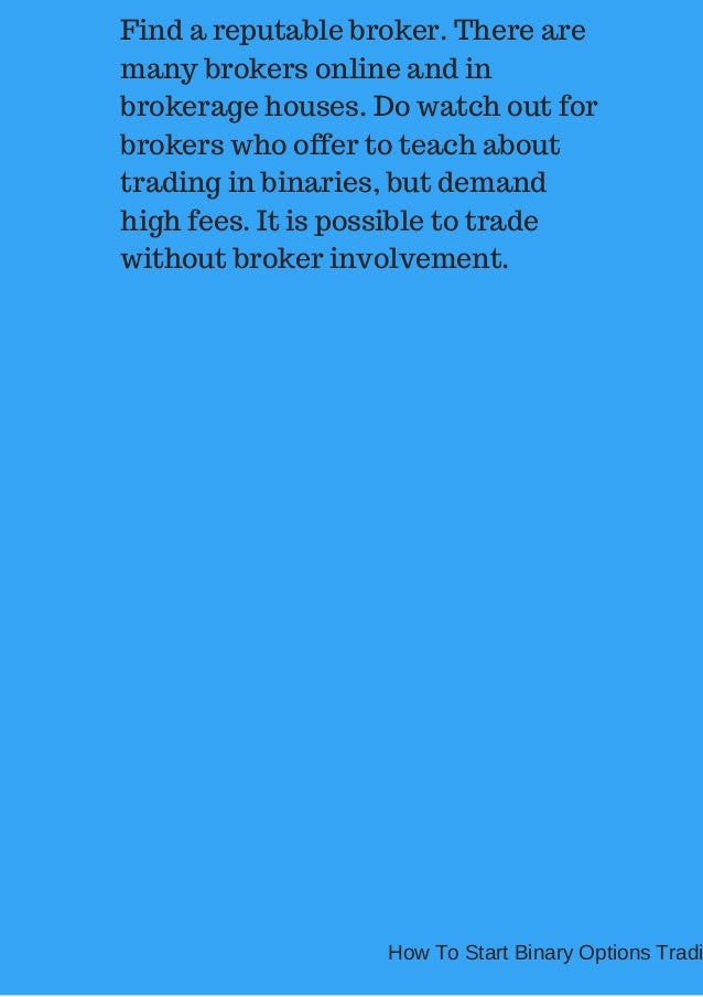 Start your own binary options brokerage