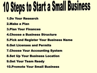Ten Steps to Start a Small Business at home | PPT