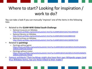 Wikipedians How to start editing Wikidata (for Wikipedians and GLAM staff) | PPTX
