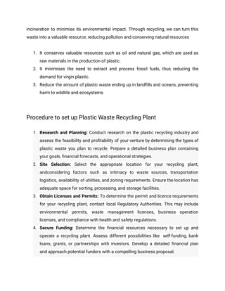 How to start Plastic Waste Recycling Plant in India.pdf
