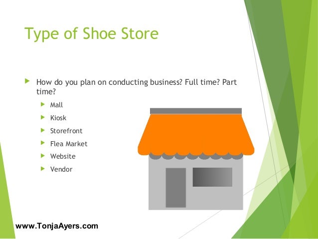 Business plan for opening a shoe store