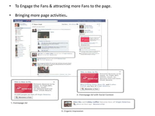 • To Engage the Fans & attracting more Fans to the page.
• Bringing more page activities.
 