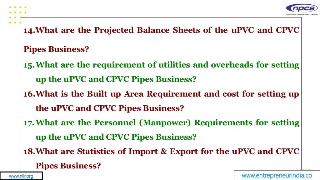 How to Start uPVC and CPVC Manufacturing Industry | uPVC And CPVC Pipes ...