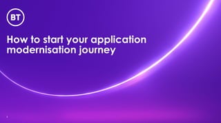 How to start your application
modernisation journey
1
 