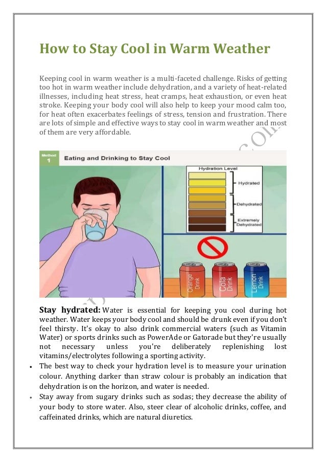 How to stay cool in warm weather