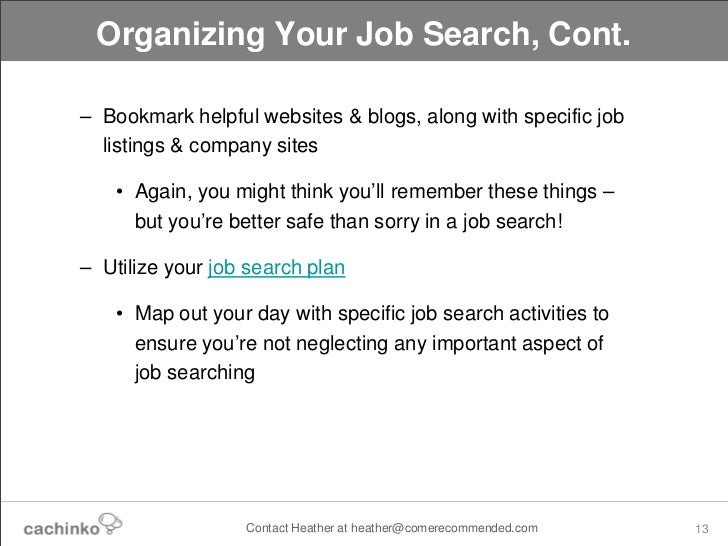 organizing your job search