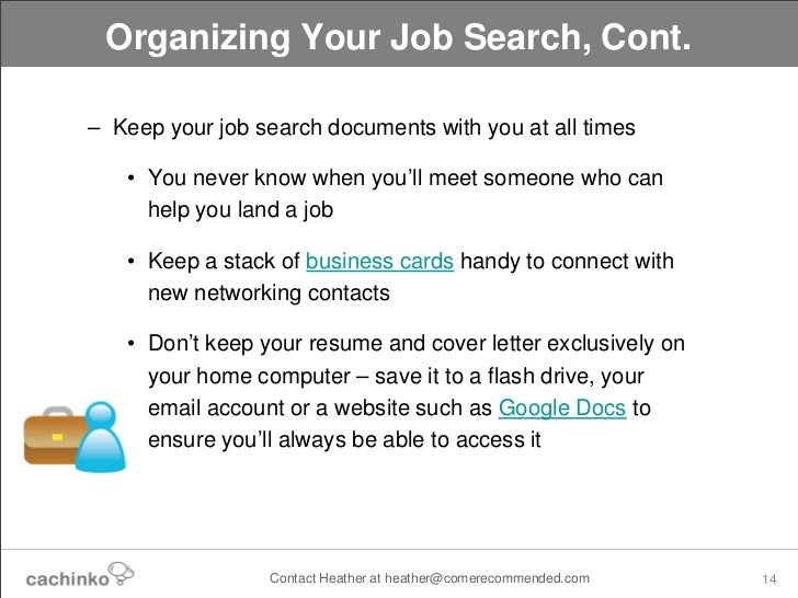 organizing your job search