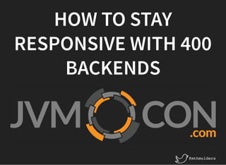 HOW TO STAYHOW TO STAY
RESPONSIVE WITH 400RESPONSIVE WITH 400
BACKENDSBACKENDS
@mthmulders
 