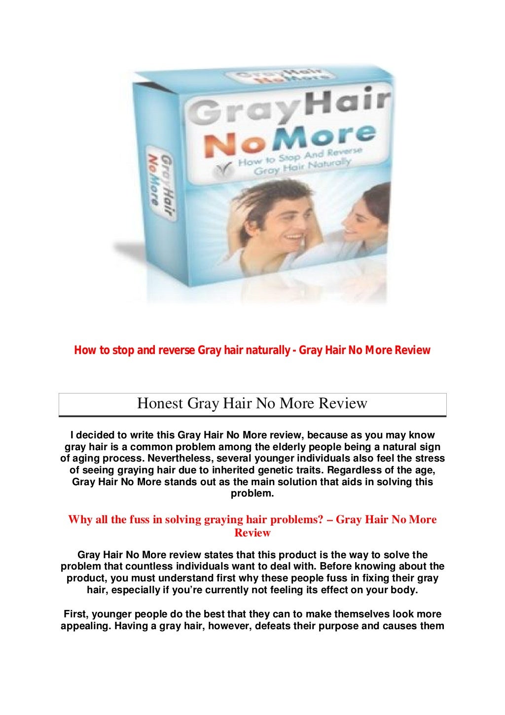 How to stop and reverse gray hair naturally - gray hair no more review