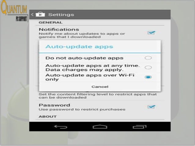 Android: Stop auto update of Apps to save internet usage