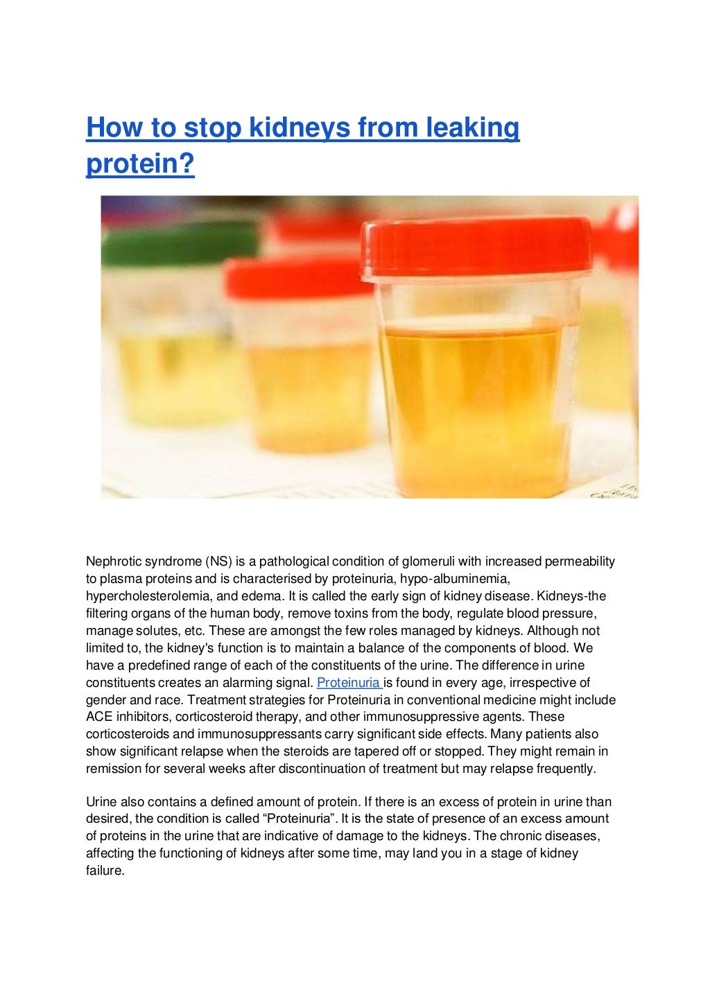 How to stop kidneys from leaking protein .pptx