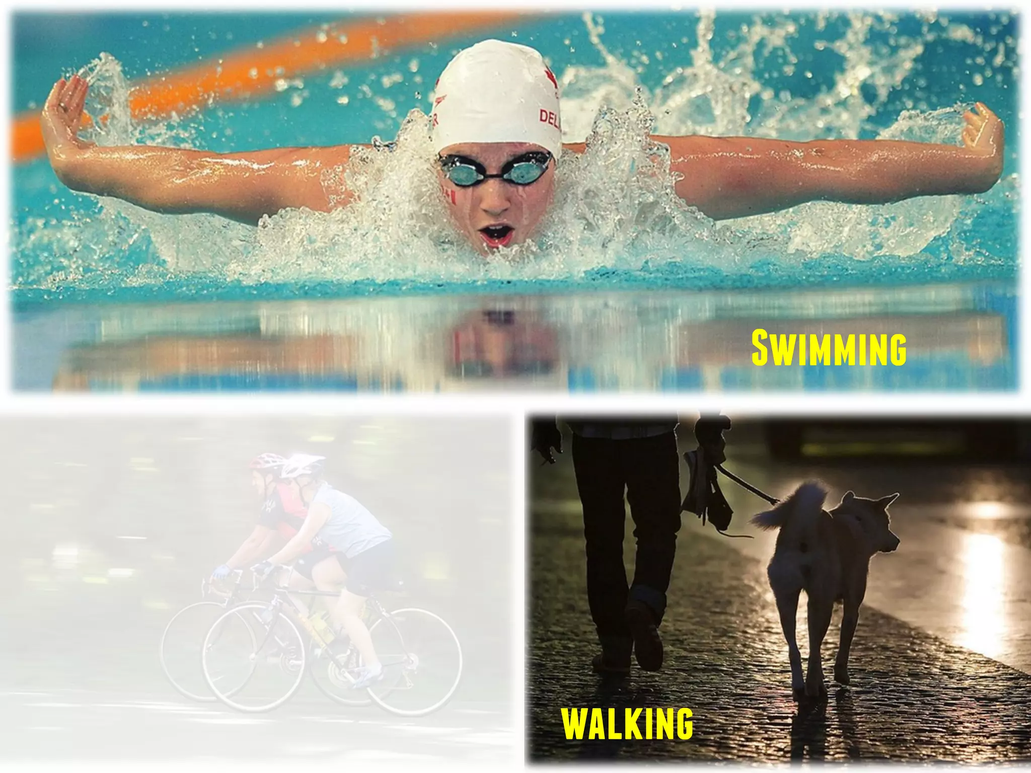 walking
Swimming
 