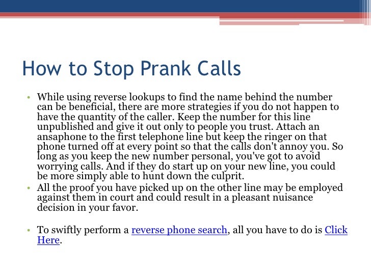 How To Stop Prank Calls
