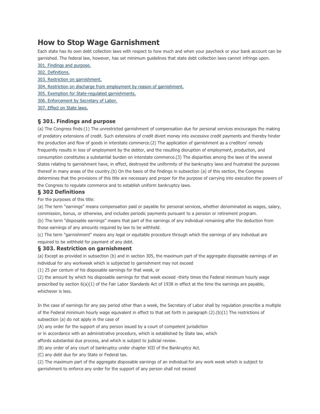Wage Garnishment Laws