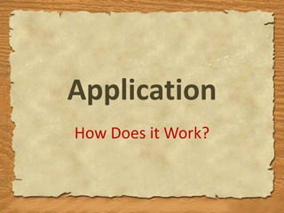 Application How Does it Work? 